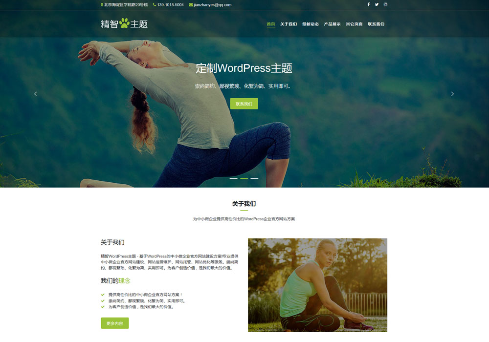 健康公司WordPress主题
